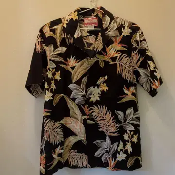 RJC 알로하 셔츠 블랙 플로럴 메이드 인 Hawaii
