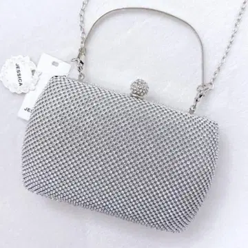 JESSICA 파티 백 가마구치 결혼식 스톤 실버 3way