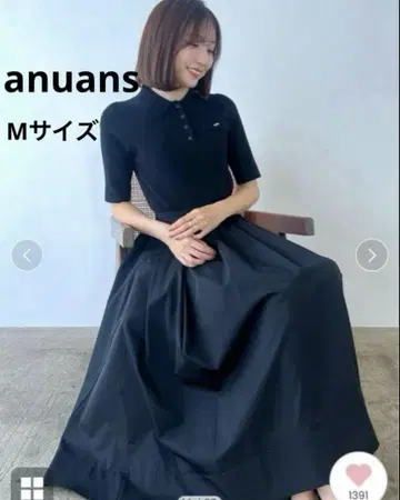 anuans 폴로 니트 도킹 원피스 M 아뉴앙스