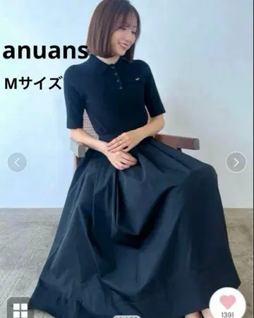 anuans 폴로 니트 도킹 원피스 M 아뉴앙스