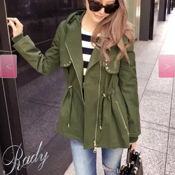 택 포함 새상품 밀리터리 자켓 M 사이즈 카키 레이디 모즈 코트