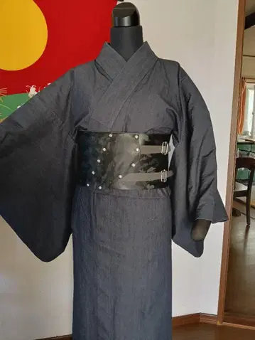 블랙 가죽 카모플라쥬 오비