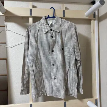 MHL, 체크 무늬 긴팔 셔츠 베이지 계열
