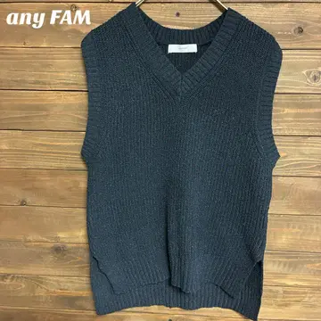 [ 애니팜 ] any FAM 네이비 V넥 니트 베스트 F