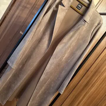 ZARA 벨벳 노카라 코트 M