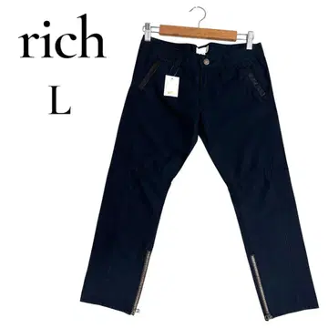 rich 블랙 L 사이즈 팬츠 미사용 새상품 일본제 소가죽 당일 발송