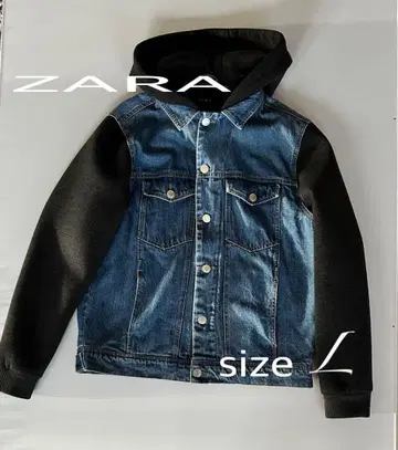 ZARA 후드 부착 데님 자켓 L 사이즈