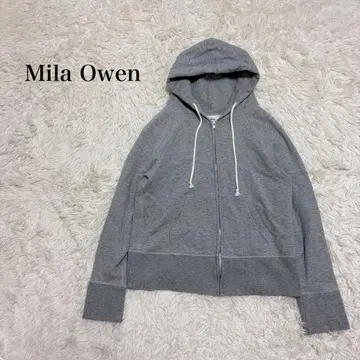 Mila Owen 컴팩트 풀 집업 후드티 후드 부착 그레이