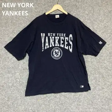 New York Yankees 빅 로고 T셔츠 XL 사이즈 네이비
