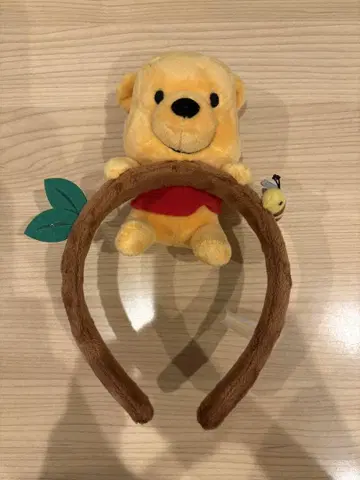 푸우 봉제 인형 머리띠