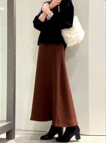 ABAHOUSE 롱 스커트 브라운
