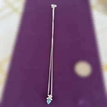 (가격 인하했습니다) 실버 롱 목걸이 아쿠아 마린