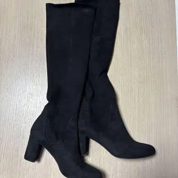 유나이티드 애로우즈 블랙 스웨이드 니하이 부츠 38