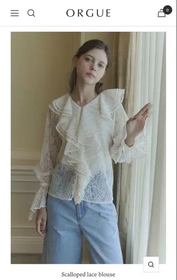 orgue Scalloped 레이스 블라우스