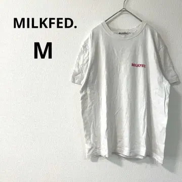 [ 밀크페도 ] 로고T셔츠 M 화이트 빨간색 면100% 봄/여름/가을