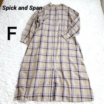 Spick and Span 마드라스 체크 패턴 롱 원피스 A라인 F