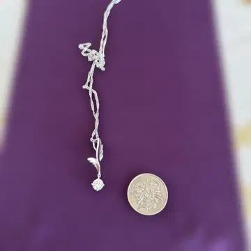 실버 꽃 모티브 목걸이 약 45cm