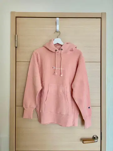 [ Champion ] 핑크 후드 부착 후드티 로고 M