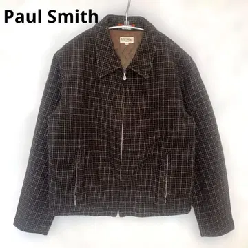 Paul Smith 남성용 브라운 체크 집업 자켓 M