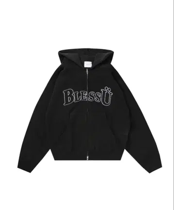 블레스유 지퍼 후드티 블랙 M BlessU