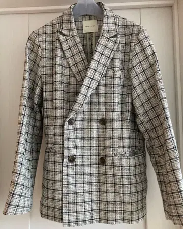 REAK'S STORE Gramps 피크드 라펠 더블 자켓 체크