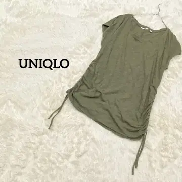 유니클로 반팔 드로우 스트링 T셔츠 튜닉 면 혼방 캐주얼 M