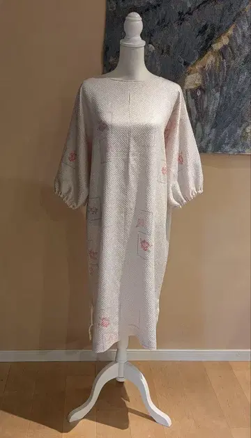 순수 실크 총시보리 기모노 리메이크 7부 소매 풀오버