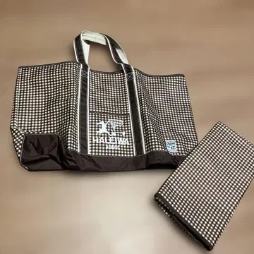 HALEIWA 브라운 체크 토트백 & 돗자리