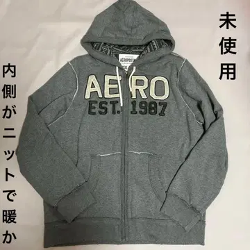 집업 후드티 그레이 XXL 니트 에어로포스텔