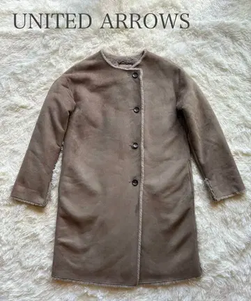 UNITED ARROWS 페이크 무스탕 코트 노카라 자켓