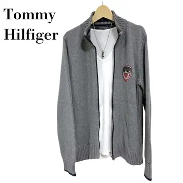 TOMMY HILFIGER 트랙 자켓 그레이 계열 지퍼 가디건