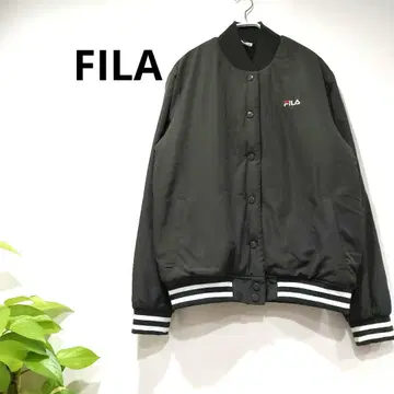 FILA 노카라 블루종 바시티 자켓 L 카키 MA1 플라이트 자켓