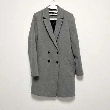 zara 여성용 아우터 코트 롱 코트 체스터 코트 그레이