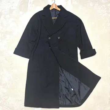 [ 미사용 새상품 ] terrace 블랙 더블 브레스트 롱 코트