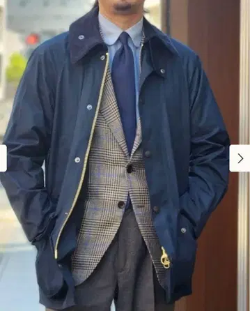 즉시 완판 BEAMS F 별주 바버 비데일 피치 스킨 네이비 4