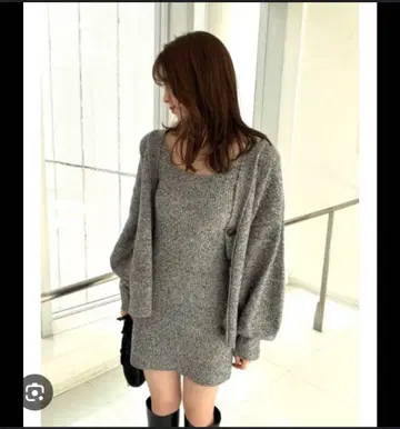 SNIDEL 미니 니트 세트 원피스 그레이