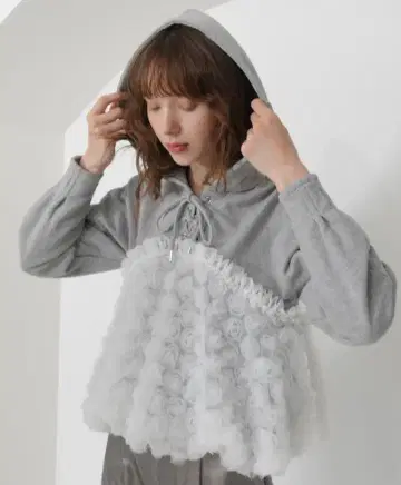 POPPY tulle docking hoodie ( gray )
