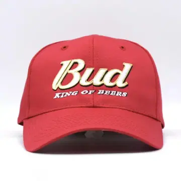 Bud 버드와이저 자수 캡 빈티지 맥주 로고 레드 빨간색