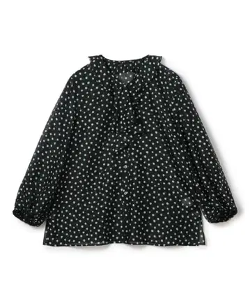 Ballsey 시어 플라워 프린트 플레어 타이 블라우스
