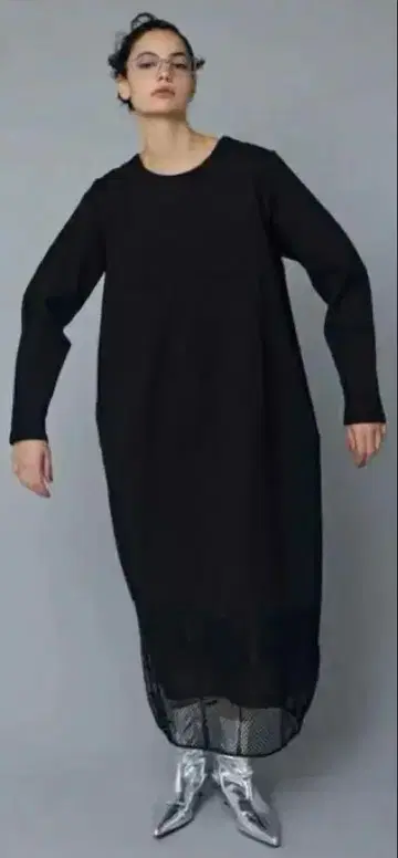 해린도트사이 Mesh hem cocoon dress BLK 프리