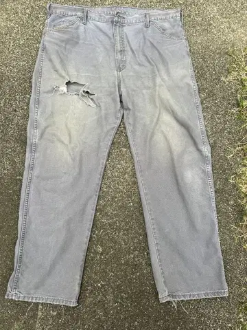 Dickies 00s 와이드 데님 그레이 구제 의류 Y2K 배기 팬츠