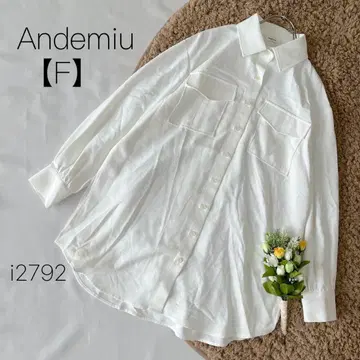 안데뮤 긴팔 셔츠 심플 긴 길이 캐주얼 화이트 [ F ]