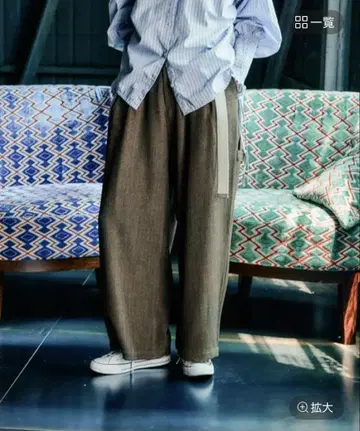 니코앤드 헤링본 2턱 페인터 팬츠 L