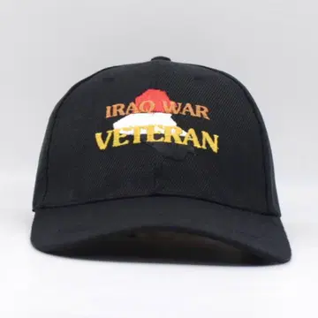IRAQ 이라크 전쟁 퇴역 군인 자수 캡 밀리터리 구제 의류 블랙