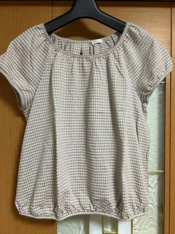 두 패밀리 깅엄 체크 반팔 상의