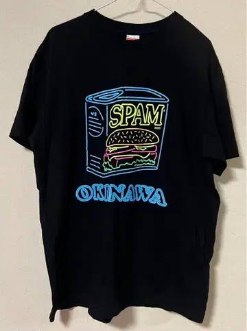 SPAM 캔 디자인 T셔츠 L 사이즈 블랙