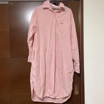 LACOSTE 핑크 긴팔 셔츠 원피스 38