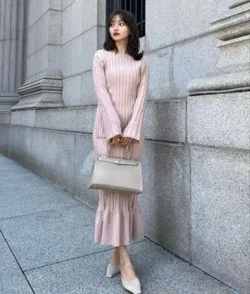 미사용 새상품 anuans 와이드 리브 니트 셋업