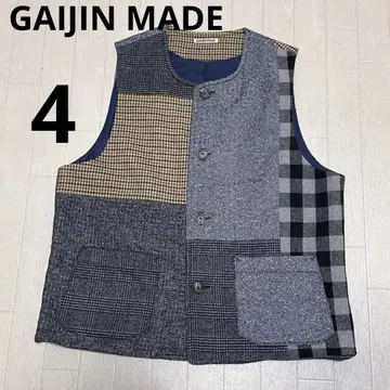 GAIJIN MADE 가이진메이드 패치워크 베스트 체크 남성용