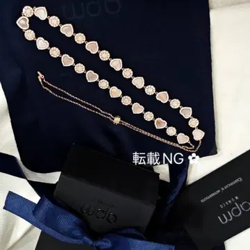 o p m 하트형 크리스탈 목걸이